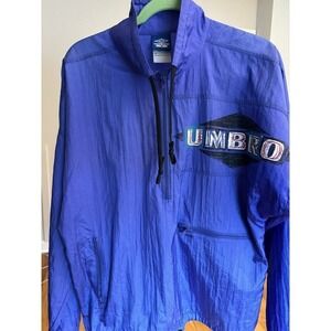 VTG Umbro Nylon Windbreaker Adult Small Unisex Coat Jacket Pullover Purple
